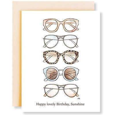 akrDesignStudio - Woman Sunglasses Birthday Card-akrDesignStudio-treehaus